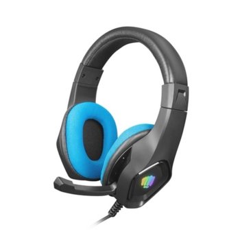 Слушалки Fury Phantom Black-Blue NFU-1679, USB, AUX, микрофон, гейминг, RGB подсветка, черни | JAR Computers Fury Phantom Black-Blue NFU-1679