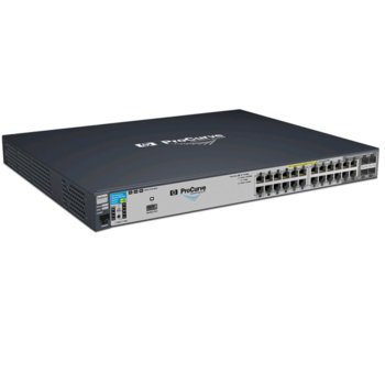 Суич HP E2910-24G-PoE+ (J9146A), 20 ports 1000Mbps, 4xSFP/1000Mbps Combo | JAR Computers HP E2910-24G-PoE+ al Switch