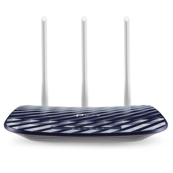 Рутер TP-Link Archer C20 AC750, 750Mbps, 2.4GHz(300 Mbps)/5GHz(433 Mbps), Wireless AC, 4x LAN 100, 1x WAN 100, 3x външни антени | JAR Computers TP-Link Archer C20 AC750