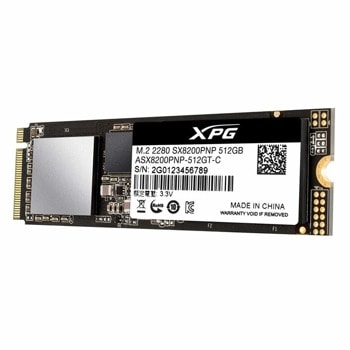 Памет SSD 512GB A-Data XPG SX8200 Pro (ASX8200PNP-512GT-C), PCIe NVMe, M.2 (2280), скорост на четене 3500MB/s, скорост на запис 3000MB/s | JAR Computers Adata 512GB SX8200P M2 2280 PCI