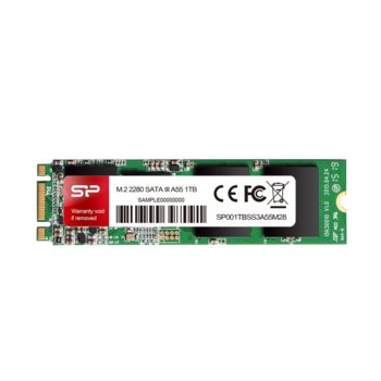 Памет SSD 1TB, Silicon Power A55, SATA 6Gb/s, (M.2 2280), скорост на четене 560MB/s, скорост на запис 530 MB/s | JAR Computers Silicon Power A55 1TB M.2 2280