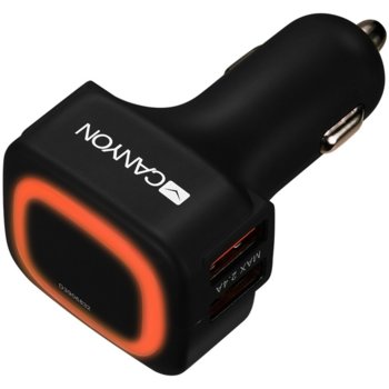 Зарядно CNE-CCA05B, от автомобилна запалка към 4x USB (ж), 5V, 4.8A, черно | JAR Computers CNE-CCA05B