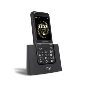 GSM myPhone Halo Q (черен), поддържа 2 sim карти, 2.8" (7.11 cm) TFT дисплей, MediaTek MTK6260A 360MHz, 64MB RAM, 64MB Flash памет, (+ microSD слот), 2.0 MPix камера, 110g image