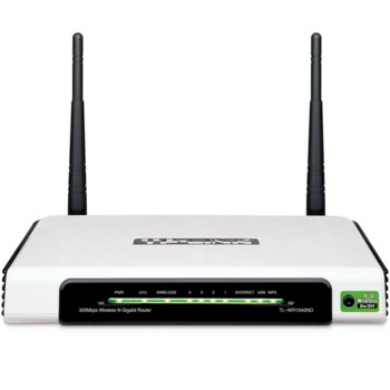 Рутер TP-Link TL-WR1042ND, 300Mbps, 2.4GHz(300 Mbps), Wireless N, 4x LAN 1000, 1x WAN 1000, 1x USB 2.0, 2x външни антени | JAR Computers TP-Link TL-WR1042ND 300Mbps Gigabit Router