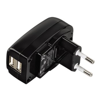 Зарядно у-во HAMA (106302), 100-240V -> 2x USB, 2