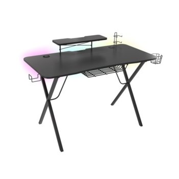 Компютърно бюро Genesis Holm 300 RGB, LED RGB, безжично зарядно, гейминг, черно | JAR Computers Genesis Holm 300 RGB