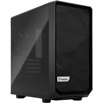 Кутия Fractal Design Meshify 2 Mini Black TG, mATX/DTX/Mini-DTX/Mini ITX, 1x USB 3.1 Gen 2 Type-C, прозорец, черна, без захранване | JAR Computers Fractal Design Meshify 2 Mini Black TG FD-C-MES2M-