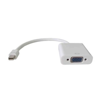 Преходник DeTech, Mini DisplayPort(м) към VGA(ж), бял | JAR Computers DeTech Mini DisplayPort(м) към VGA(ж) 18155