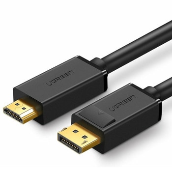 Кабел Ugreen DP101, от DisplayPort(м) към HDMI(м), 1.5m, 4К@30Hz, черен | JAR Computers Ugreen DP101 10239