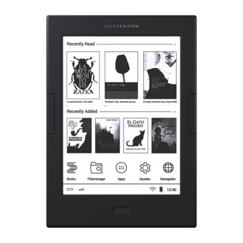 Електронна книга Energy Sistem EREADER MAX, 6" (15.24 cm) E Ink Carta HD дисплей, двуядрен ARM Cortex A9 1.0GHz, 512MB DDR3, 8GB Flash памет, Wi-Fi, microSDXC слот, microUSB, черна | JAR Computers Energy Sistem EREADER MAX 428526