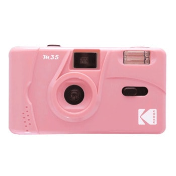 Фотоапарат Kodak M35 rose(розов), аналогов за многократна употреба, цветни и черни 35мм филми, 31 mm обектив, 1m фокусно разстояние, светкавица, ръчно зареждане, навиване и пренавиване, 1x ААА батерия | JAR Computers Kodak M35 rose DA00241