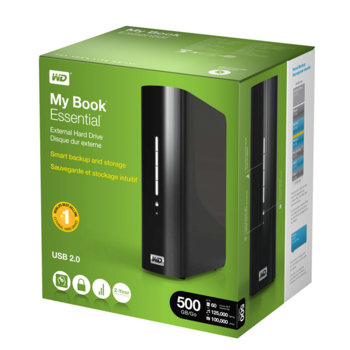 Твърд диск 500GB WD My Book™ Essential, външен, 3.5" (8.89 cm), USB, 2г. гаранция | JAR Computers 500GB WD My Book™ Essential