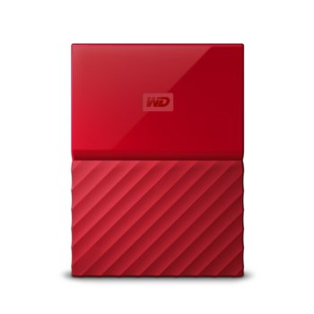 Твърд диск 2TB Western Digital MyPassport (червен), външен, 2.5" (6.35 cm), USB 3.0 | JAR Computers 2TB WD MyPassport Red WDBYFT0020BRD