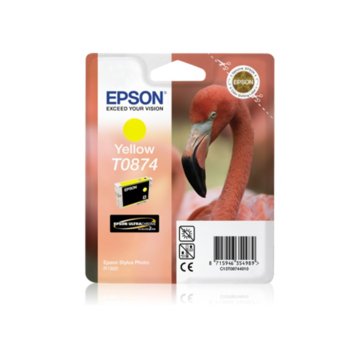 Касета ЗА EPSON T0874 Yellow Ink Cartridge R1900