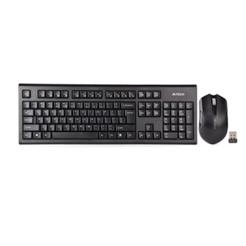 Комплект клавиатура и мишка A4Tech 3000N, безжични, мишка (1000 dpi), USB, черни | JAR Computers A4Tech 3000N