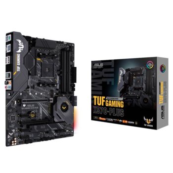 Дънна платка Asus TUF Gaming X570-PLUS, X570, AM4, DDR4, PCIe 4.0, (DisplayPort&HDMI)(CFX), 8x SATA 6Gb/s, 1x M.2 Socket, 3x USB 3.2 Gen 2, 4x USB 3.2 Gen 1, ATX | JAR Computers ASUS TUF GAMING X570-PLUS