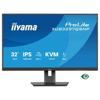 Монитор IIIYAMA XUB3297QSNP-B1, 32" (81.28cm) IPS панел, 100Hz, QHD, 1ms, 80 000 000:1, 350cd/m2, DisplayPort, HDMI, USB, USB-C, LAN | JAR Computers IIYAMA XUB3297QSNP-B1