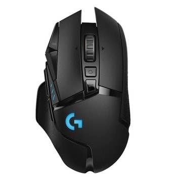 Мишка Logitech G502 LIGHTSPEED, оптична (16000 dpi), безжична, USB, черна | JAR Computers Logitech G502 LIGHTSPEED 910-005567