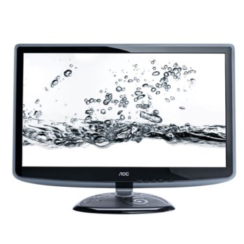 Монитор 23.6" (59.94 cm) AOC e2440Va, FULL HD LED, 5ms, 20 000 000:1 250cd/m2, DVI, колонки, черен, 3г. | JAR Computers 23.6" (59.94 cm) AOC e2440Va