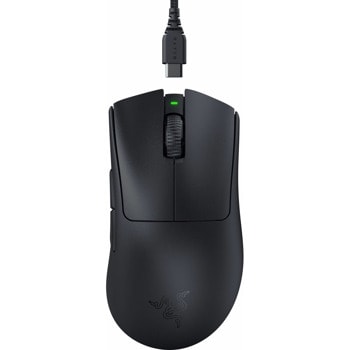 Мишка Razer DeathAdder V3 Pro (RZ01-04630100-R3G1), оптична (30 000dpi), безжична/жична, HyperSpeed Wireless, USB, 6 програмируеми бутона, до 90 часа живот на батерията, черна | JAR Computers Razer DeathAdder V3 Pro Black RZ01-04630100-R3G1
