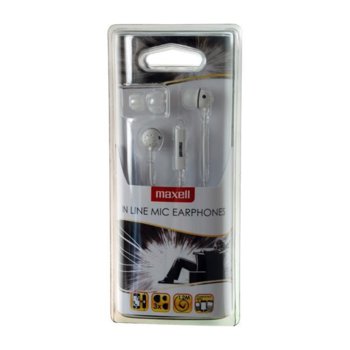 Слушалки MAXELL EC-MIC, микрофон, бели