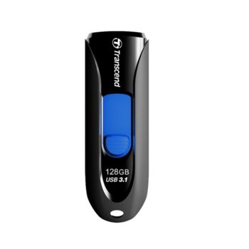 Памет 128GB USB Flash Drive, Transcend JetFlash 790, USB 3.1, черна/синя | JAR Computers Transcend 128GB JETFLASH 790, USB 3.0 TS128GJF790K