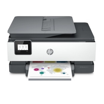Мултифункционално мастиленоструйно устройство HP OfficeJet 8012e, цветен принтер/копир/скенер, 1200 x 1200 dpi, 18 стр/мин, WI-FI, USB, А4, HP+ съвместим | JAR Computers HP OfficeJet 8012e