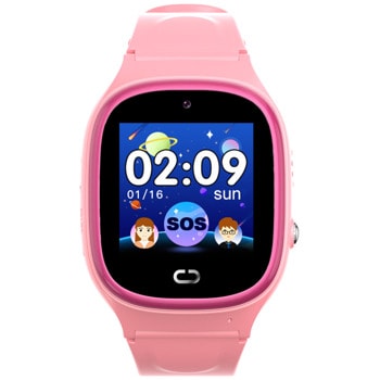 Смарт часовник Xmart KW22, за деца, слот за SIM карта, 1.30" (3.3 cm) дисплей, водоустойчив, LBS позициониране, розов | JAR Computers Xmart KW22 Pink