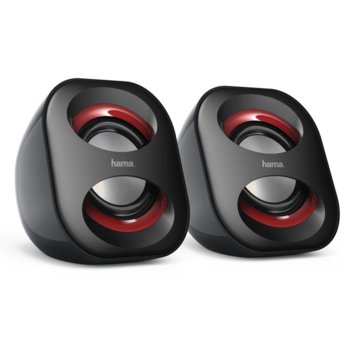 Тонколони Hama Sonic Mobil 183, 3W, 3.5 mm jack, USB, черни | JAR Computers Hama Sonic Mobil 183 black/red 173131