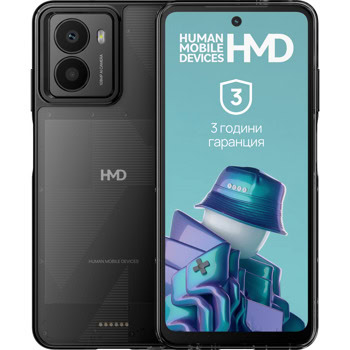Смартфон HMD Fusion (черен), поддържа 2 SIM карти, 6.56" (16.66cm) IPS 90Hz дисплей, осемядрен Snapdragon 4 Gen 2 2.2GHz, 8GB RAM, 256GB Flash памет (+microSD слот), 108 + 2 & 50 Mpix камери, Android | JAR Computers HMD Fusion 8/256GB Noir 101SQ503H041