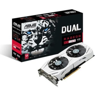 Видеокарта Radeon RX 480, 8GB, Asus Dual 480 8G OC, PCI-E 3.0, GDDR5, 256bit, DisplayPort, HDMI, DVI | JAR Computers Asus Dual 480 8G OC (90YV09I2-M0NA00)