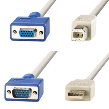 KVM кабел, ROLINE 11.99.4692, VALUE HD15M+USB-A - HD15F+ USB-B, 1.8 м | JAR Computers ROLINE 11.99.4692
