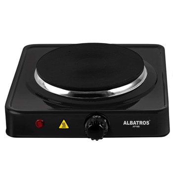 Електрически котлон Albatros AP16B, 1 нагревателна зона, механично управление, защита от прегряване, 1500 W, работен светодиод, бял | JAR Computers Albatros AP16B