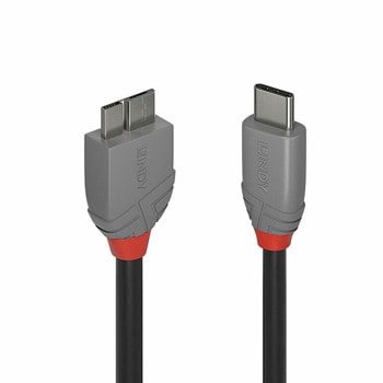Кабел Lindy Anthra Line, от USB-C(м) към USB Micro-B 3.0(м), 0.5m, черен | JAR Computers LINDY Anthra Line LNY-36620
