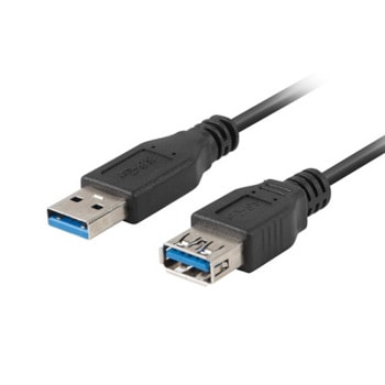 Кабел Natec NKA-0469, от USB-A(м) към USB-A(ж), 1.8m, черен | JAR Computers Natec NKA-0469