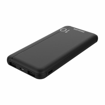 Външна батерия/power bank/ Philips DLP1810NB/62, 10000mAh, черна, 2x USB-A | JAR Computers Външна батерия power bank Philips DLP1810NB/62