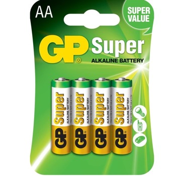 Батерия алкална, GP, SUPER, LR6, 1.5V, 4 бр | JAR Computers Алкална батерия GP SUPER LR6