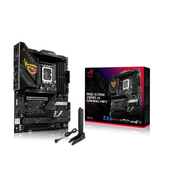 Дънна платка Asus ROG Strix Z890-H Gaming WiFi, Z890, LGA1851, DDR5, PCI-E 5.0 (DP&HDMI), 4x SATA 6Gb/s, 4x M.2 slots, 2x USB 3.2 Gen2x2 Type-C, 4x USB 3.2 Gen2 Type-A, Wi-Fi 7, Bluetooth v5.4, 5GbE LAN, ATX | JAR Computers Asus ROG Strix Z890-H Gaming WiFi 90MB1K20-M0EAY0