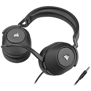 Слушалки Corsair HS65 Surround Carbon, микрофон, 50mm drivers, гейминг, 3.5 mm jack, сиви | JAR Computers Corsair HS65 Surround Carbon