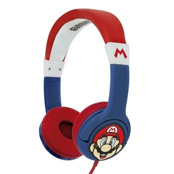 Слушалки OTL Super Mario, безжични/жични, Bluetooth, AUX, детски, микрофон, до 24 часа време на работа, червени | JAR Computers OTL Super Mario