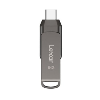 Памет 64GB USB Flash Drive, Lexar JumpDrive Dual Drive D400, USB 3.1 Type A/C, черна | JAR Computers USB Памет 64GB Lexar JumpDrive Dual Drive D400