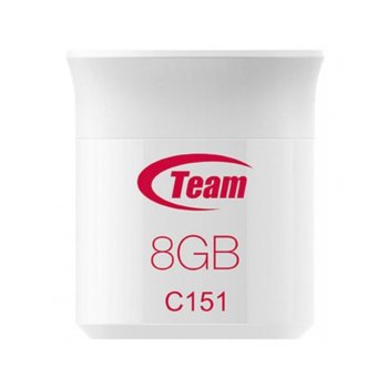 Памет 8GB USB Flash Drive, Team Group C151, USB 2.0, бял image