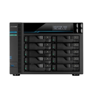 Мрежови диск (NAS) Asustor Lockerstore 10 AS6510T, четири ядрен Intel ATOM C3538 2.1GHz, без твърд диск (10x SATA 6Gb/s), 2x M.2, 8GB DDR4, 2x 10/100/1000 LAN | JAR Computers Asus Asustor Lockerstore 10 AS6510T
