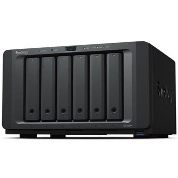 Мрежови диск (NAS) Synology DS1621+, четириядрен AMD Ryzen V1500B 2.20GHz, без твърд диск, 4GB DDR4, 4x LAN, 3x USB 3.2 Gen 1 | JAR Computers Synology DS1621+