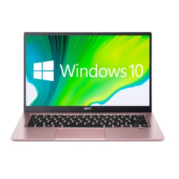 Лаптоп Acer Swift 1 SF114-34 (NX.A9UEX.009)(розов), четириядрен Jasper Lake Intel Celeron N5100 1.1/2.8 GHz, 14.0" (35.56 cm) Full HD IPS Anti-Glare Display, (HDMI), 8GB DDR4, 256GB SSD, 1x USB Type-C, Windows 10 Home | JAR Computers Acer Swift 1 SF114-34 NX.A9UEX.009