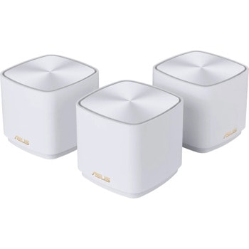 Мрежеста система Asus ZenWiFi XD5 3 pack, 3000Mbps, 2.4GHz (574 Mbps)/ 5GHz (2402 Mbps), Wireless AX, 1x WAN/LAN Gigabits BaseT, 1x Gigabits BaseT, 3бр. | JAR Computers Asus ZenWiFi XD5 White 3 pack 90IG0750-MO3B20