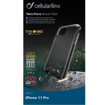 Cellular Line Tetra за iPhone 11 Pro, Черен