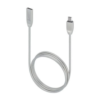 Кабел Beeyo Zinc, от USB-A(м) към microUSB(м), 1м, сив | JAR Computers Beeyo Zinc microUSB