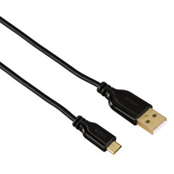 Кабел USB A(м) към USB micro(м), Hama "Flexi-Slim" | JAR Computers Hama Flexi-Slim Micro USB black 135700
