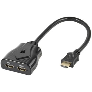 Преходник Vivanco HDMI, 2x HDMI A-inputs, 1x HDMI A-output, ръчен | JAR Computers Vivanco 47157 Превключвател HDM